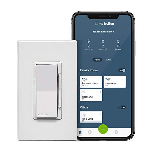 Leviton DW4SF-1BW Decora Smart Wi-Fi Fan Speed Controller