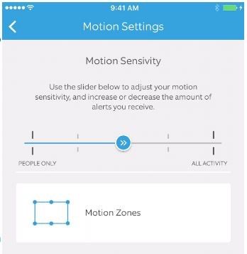 ring pro motion sensitivity settings