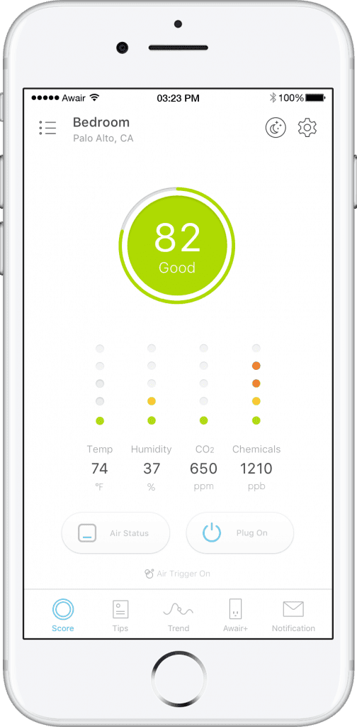 awair glow air quality tracking